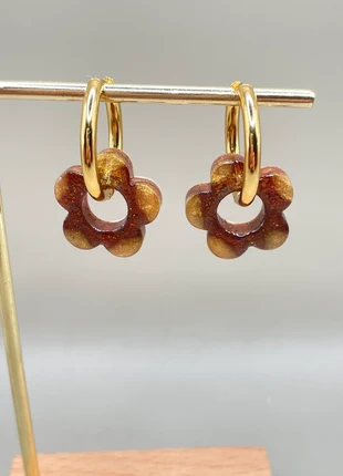 Pampille en résine couleur or + créole, brand: Fait Main, condition: New without tags, €3.00, €3.85 includes Buyer Protection