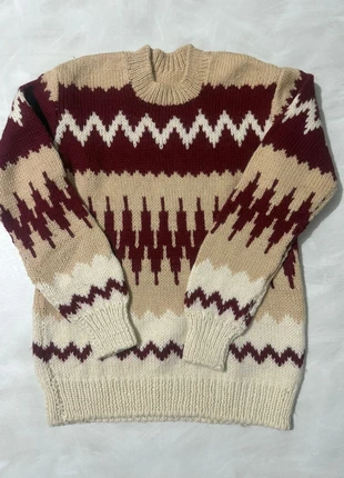 Rare Hand Knit Jumper, Vintage 80s, Aztec Style Heavy Knit, Sz S, Boxy Fit, marca: Vintage Dressing, estado: Muy bueno, tamaño: M / 38 / 10, 39,99 €, 42,69 € Protección al comprador incluida