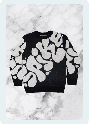 Pull y2k vintage noir avec motif blanc XL, marca: y2k, estado: Nuevo sin etiquetas, tamaño: XL, 30,00 €, 32,20 € Protección al comprador incluida