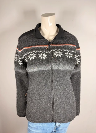 Grey wool blend zip jacket for women, Nordic winter style, brand: Vintage Dressing, condizioni: Ottime, taglia: L / IT 44 / EU 40, €18.90, €20.55 include la Protezione acquisti