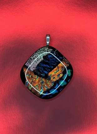 Beautiful Blue & Dichroic Glass Artist Signed Pendant, brand: no brand, condition: Very good, £30.00, £32.20 includes Buyer Protection