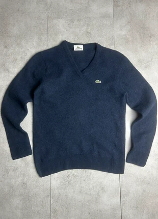 Pull bleu Lacoste en laine vierge col V et logo brodé – Taille 4 (correspond à XS homme / S femme), merk: Lacoste, staat: Heel goed, maat: S / 36 / 8, € 28,00, € 30,10 inclusief Kopersbescherming