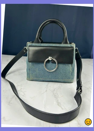 Sac a bandoulière Claudie Pierlot modèle Anouck en jean et en cuir noir, brand: Claudie Pierlot, condition: Good, €54.00, €57.40 includes Buyer Protection Pro