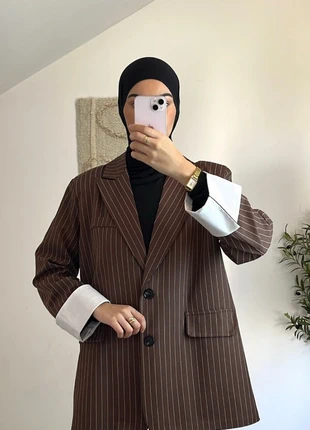 Blazer Rayé Marron, marque: Myraïda, état: Neuf sans étiquette, taille: Taille unique, 27,00 €, 29,05 € Protection acheteurs incluse