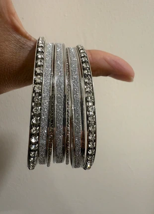 Asian Indian silver bangles set - New, brand: Indian, condition: New without tags, £3.99, £4.89 includes Buyer Protection