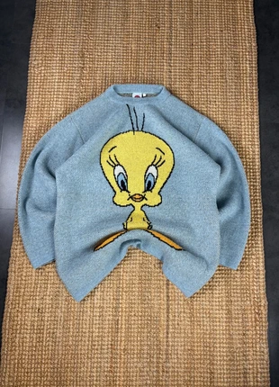 Pull Rare Bleu et Jaune Titi, Tweety, Looney Tunes, Warner bros Vintage Y2K 2000s, Oversize Taille M, marque: Vintage Dressing, état: Très bon état, taille: M, 120,00 €, 126,70 € Protection acheteurs (Pro) incluse