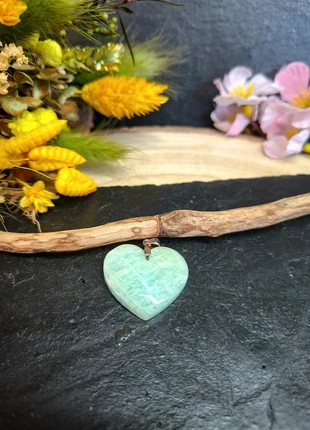 Pendentif Cœur en Amazonite du Pérou 💚 en argent, marque: Pierre, état: Neuf sans étiquette, 12,50 €, 13,83 € Protection acheteurs incluse