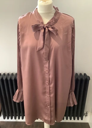 Yours ladies silky pink pleated long sleeve tunic blouse top, size 20, brand: Yours, condition: Very good, size: XL / UK 20-22, £7.50, £8.58 includes Buyer Protection