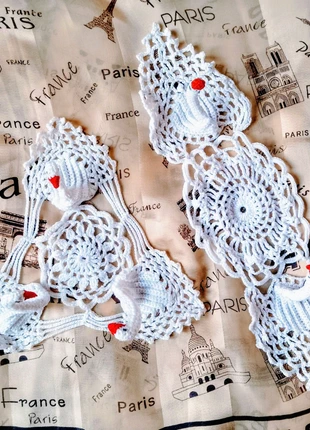 Swan dollies 🦢/ Napperon cigne Dos Mantelitos con Cisnes x2, marque: Vintage Love, état: Neuf sans étiquette, 9,00 €, 10,15 € Protection acheteurs incluse