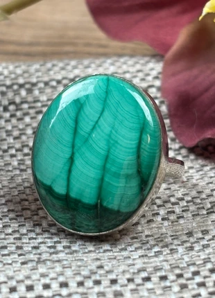 Superbe bague malachite ., état: Très bon état, taille: 18,5 mm, 14,00 €, 15,40 € Protection acheteurs (Pro) incluse