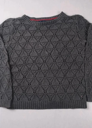 Tommy Hilfiger pull coton ajouré gris XL léger Tommy Hilfiger cotton knit sweater gray XL light, marque: Tommy Hilfiger, état: Très bon état, taille: XL / 42 / 14, 18,00 €, 19,60 € Protection acheteurs incluse