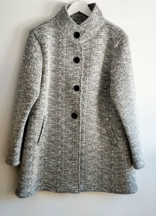 Abrigo corto gris jaspeado cuello chimenea | C.K.F. Made in Italy | Talla XL / 42-44 ES, merk: CKF, staat: Nieuw met prijskaartje, maat: XL / 42 / 14, € 28,00, € 30,10 inclusief Kopersbescherming