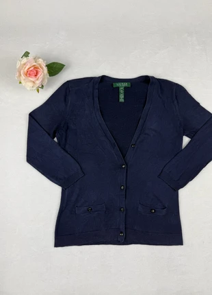 Gilet en soie bleu marine Ralph Lauren femme taille P / XS Cardigan élégant #02425, brand: Ralph Lauren, condizioni: Ottime, taglia: XS / IT 38 / EU 34, €19.00, €20.65 include la Protezione acquisti Pro