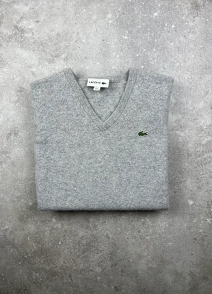 Pull Sweat Col V Lacoste Taille M FR4 Femme Gris Logo Brodé Laine #V4, merk: Lacoste, staat: Heel goed, maat: M / 38 / 10, € 45,00, € 47,95 inclusief Kopersbescherming Pro