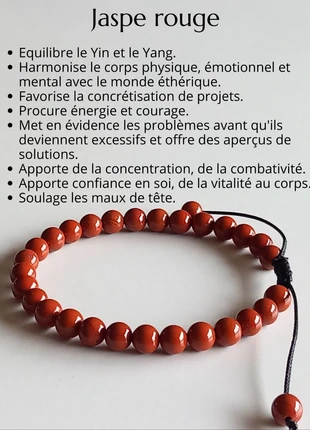 Bracelet ajustable en Jaspe rouge, marque: jaspe rouge, état: Neuf sans étiquette, 8,00 €, 9,10 € Protection acheteurs (Pro) incluse