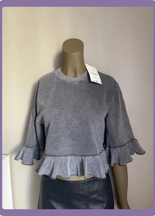 Haut Zara gris délavé – Collection 2025 – Taille S – 100% coton, marca: Zara, estado: Muy bueno, tamaño: S / 36 / 8, 15,00 €, 16,45 € Protección al comprador incluida