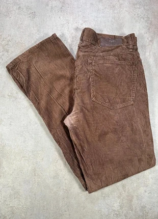 Pantalon En Velours Côtelé / Corduroy blue corduroy marron, coupe regular taille W36 L34, brand: Vintage Dressing, condizioni: Buone, taglia: IT 46 | W36, €5.00, €5.95 include la Protezione acquisti Pro