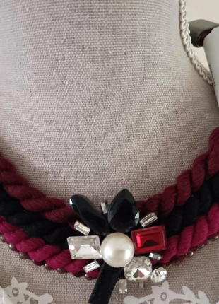 Collier Ras du Cou Tressé Lolilota – Rouge Intense noir fuschia, brand: Fantaisie, condition: New with tags, €18.00, €19.60 includes Buyer Protection