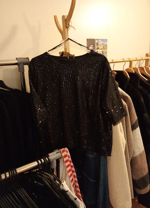 Zeeman 🤍 Top/haut/t-shirt sequins (XL pour 42/44/46, noir, soirées/fêtes), marke: Zeeman, zustand: Neu, größe: XL / 42 / 14, 3,49 €, 4,36 € inklusive Vinted-Käuferschutz