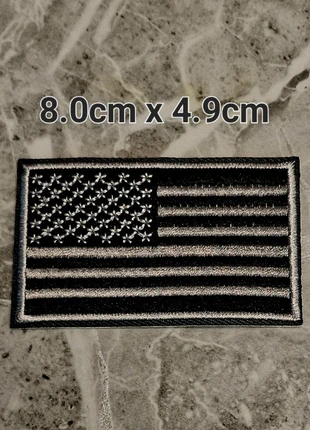 American National Patriotic Flag with Black & Silver Outline Embroided Iron on /sew Patch, brand: Patchwork, condition: New without tags, £1.99, £2.79 includes Buyer Protection Pro