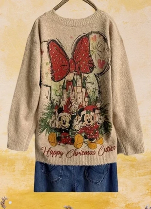 Disney Minnie castle print bowknot retro vintage Christmas jumper pullover, brand: Gorgeous, condition: Very good, size: M / UK 12-14, £29.00, £31.15 includes Buyer Protection Pro