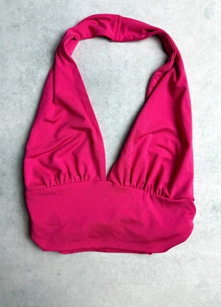 Top fuchsia taille S dos nu col V croisé devant tissu extensible, parfait pour l'été ou soirée., marca: LOOK, estado: Novo sem etiquetas, tamanho: S / 36 / 8, €8.00, €9.10 inclui Proteção do Comprador