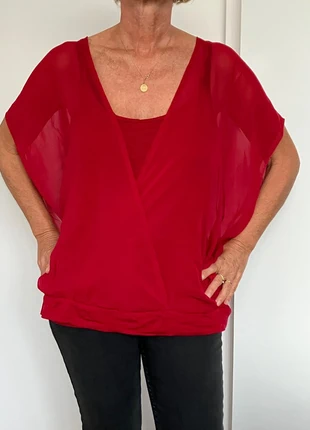 Haut rouge Bodyflirt – Taille 46/48 – Élégant & fluide, marque: Bodyflirt, état: Très bon état, taille: XXL / 44 / 16, 14,00 €, 15,40 € Protection acheteurs incluse