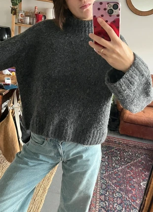 Pull gris H&M laine et alpaga col montant, marke: H&M, zustand: Sehr gut, größe: XS / 34 / 6, 8,00 €, 9,10 € inklusive Vinted-Käuferschutz