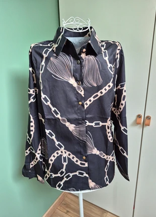 Chemise motif chaîne, staat: Nieuw zonder prijskaartje, maat: L / 40 / 12, € 2,00, € 2,80 inclusief Kopersbescherming