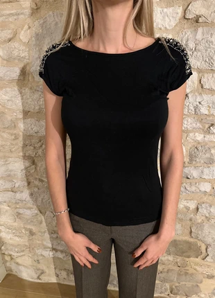 T-shirt noir Morgan, marque: Morgan, état: Très bon état, taille: S / 36 / 8, 5,00 €, 5,95 € Protection acheteurs incluse