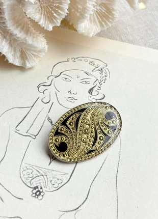 Art Deco stijl broche, goud zwart, marque: Vintage Chic, état: Très bon état, 9,95 €, 11,15 € Protection acheteurs incluse