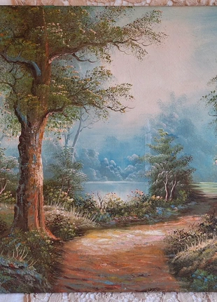 Peinture originale signée Irène Cafieri – Paysage bucolique – Huile sur toile, marke: Irene Cafieri, zustand: Sehr gut, 100,00 €, 105,70 € inklusive Vinted-Käuferschutz