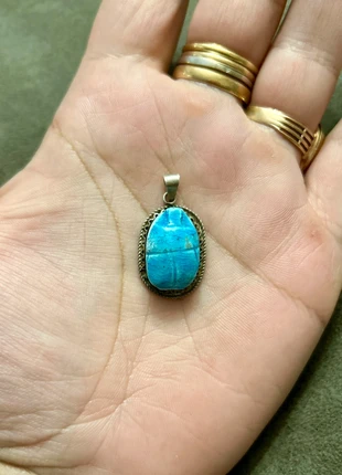 Pendentif scarabée égyptien en argent et céramique, marca: Argent, estado: Muito bom, €24.85, €26.79 inclui Proteção do Comprador Pro