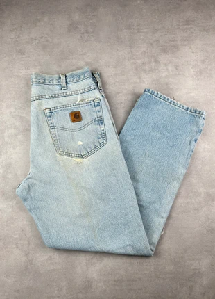 Jean carhartt B160 DST workwear baggy bleu clair patiné vintage - Taille 33x30, marca: Carhartt, estado: Muito bom, tamanho: PT 42 | W33, €29.00, €31.15 inclui Proteção do Comprador Pro