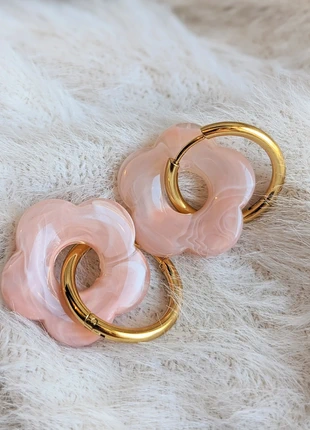 Boucles d'oreilles acier inoxydable dorées fleurs pampilles 2,5 cm rose pâle, marque: fleurs pampilles, état: Très bon état, 6,80 €, 7,84 € Protection acheteurs (Pro) incluse