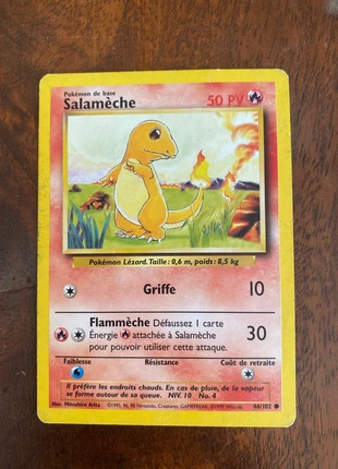 Salameche 46/102, marque: Pokémon, état: Très bon état, 3,00 €, 3,85 € Protection acheteurs incluse