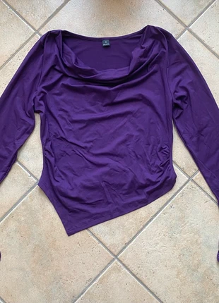 Maglia viola a maniche lunghe con scollo morbido, marke: Shein, zustand: Neu, mit Etikett, größe: XL / 42 / 14, 10,00 €, 11,20 € inklusive Vinted-Käuferschutz