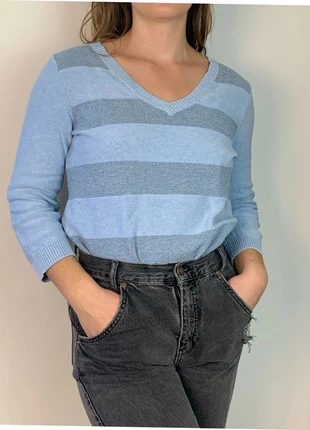 Pull Col en V Tommy Hilfiger Bleu et Gris - taille L Homme, marque: Tommy Hilfiger, état: Très bon état, taille: L / 40 / 12, 15,00 €, 16,45 € Protection acheteurs (Pro) incluse