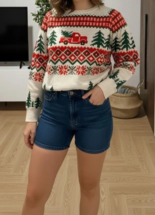 Pull de Noël beige à motifs rouges et verts avec camion sapin – Taille S, marque: North Joy, état: Très bon état, taille: S, 34,90 €, 37,35 € Protection acheteurs (Pro) incluse