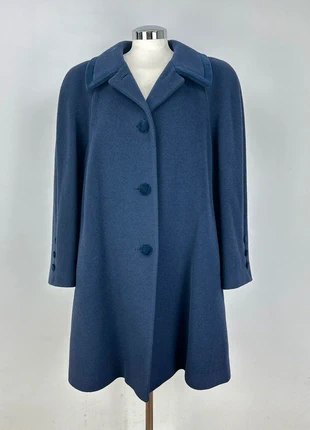 Cappotto Max Mara blu drappeggiato over femminile  – Taglia 46 IT, marca: Max Mara, estado: Muito bom, tamanho: XXXL / 46 / 18, €168.00, €177.10 inclui Proteção do Comprador Pro