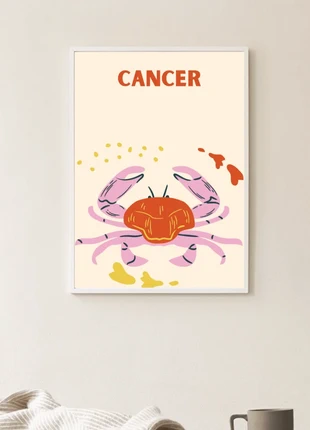 Illustration signe astrologique Cancer encadrée – Format A4, brand: Art, condizioni: Nuovo senza cartellino, €10.00, €11.20 include la Protezione acquisti