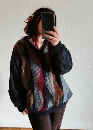 Pull motifs losanges vintage oversize grunge motifs 36-38-40 42, marque: Vintage Dressing, état: Très bon état, taille: XL / 42 / 14, 25,00 €, 26,95 € Protection acheteurs incluse