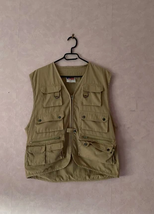 Veste utilitaire militaire sans manches beige américaine, brand: Marque Américaine, condition: Very good, size: L, €10.00, €11.20 includes Buyer Protection