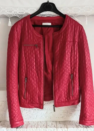 Veste biker rouge Promod T36 – look rock chic, brand: Promod, condition: Very good, size: S / 36 / 8, €12.00, €13.30 includes Buyer Protection