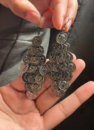 Silver Coin Statement Earrings | Orecchini Pendenti Argento Vintage Style, marke: earings, zustand: Neu, 6,00 €, 7,00 € inklusive Vinted-Käuferschutz