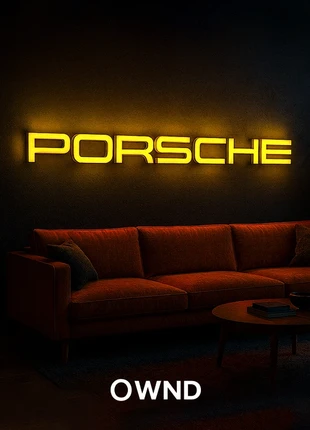 1.5 m Porsche-Inspired LED Wall Sign – Yellow Glow Edition, marca: Porsche, estado: Muito bom, €129.99, €137.19 inclui Proteção do Comprador Pro