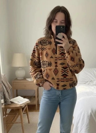 Pull-over quart zip marron motifs géométriques polaire M 38, marke: Elise&Co, zustand: Sehr gut, größe: M / 38 / 10, 39,99 €, 42,69 € inklusive Vinted-Käuferschutz