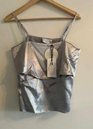 NAKD Träger top Silber S neu, marque: NA-KD, état: Neuf avec étiquette, taille: S / 36 / 8, 7,00 €, 8,05 € Protection acheteurs incluse