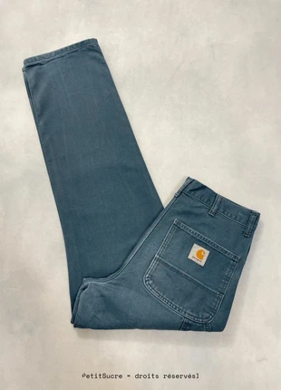 Jean Carhartt wip Gris bleuté Single Knee Pant Large Baggy Carpenter Denim - Taille S w29 #1104, marca: Carhartt, estado: Muito bom, tamanho: PT 38 | W29, €49.00, €52.15 inclui Proteção do Comprador Pro