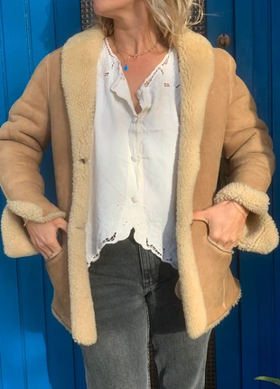 Peau lainee / shearling, marque: Vintage, état: Bon état, taille: S / 36 / 8, 55,00 €, 58,45 € Protection acheteurs incluse